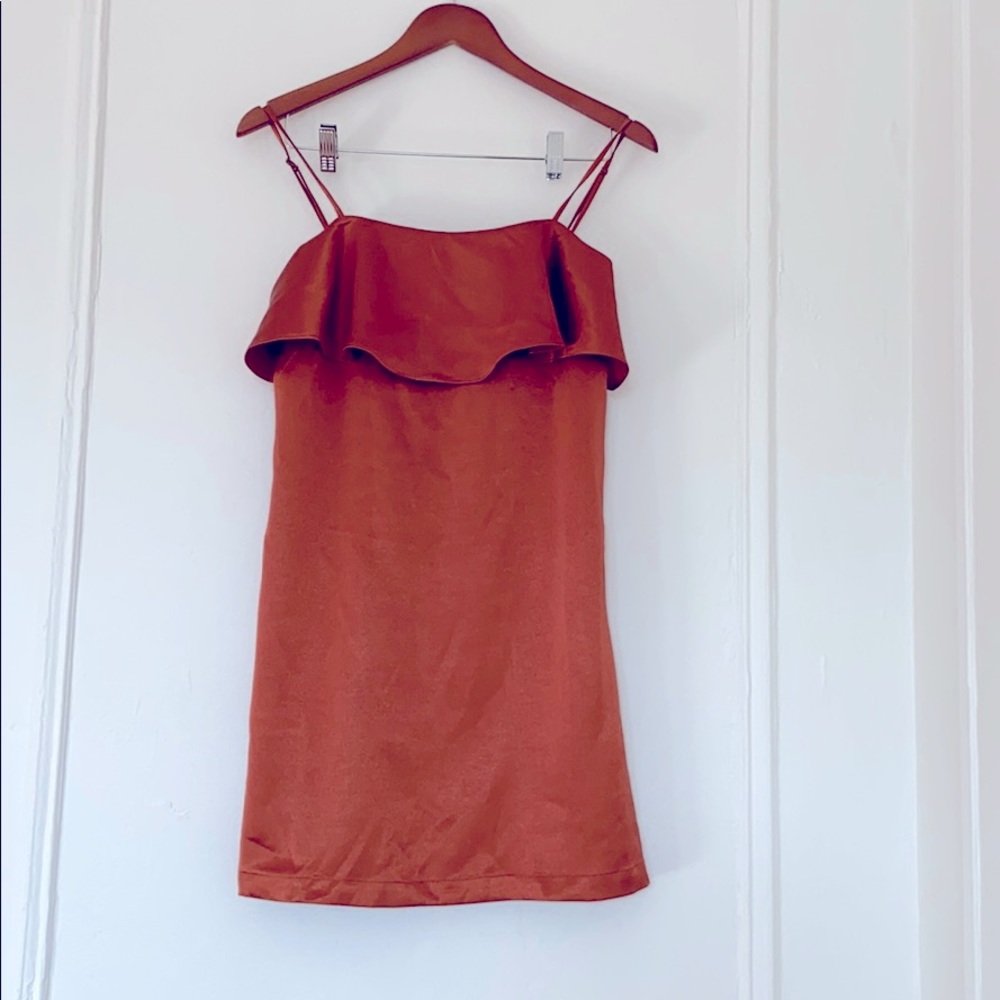 Copper urban outfitters shiny mini dress xs